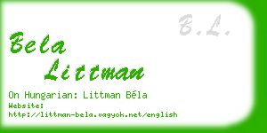 bela littman business card